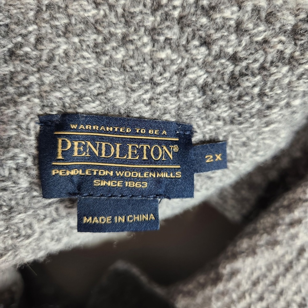 Pendleton Woolen Mills Womens Lambswool Blend Cardigan Sweater Gray Plus Size 2X - Picture 10 of 15